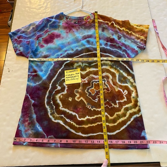 Handmade Geode Tie Dye Tee Tshirt Mens Large Unisex Cotton Short Sleeve T-Shirt - Picture 11 of 13
